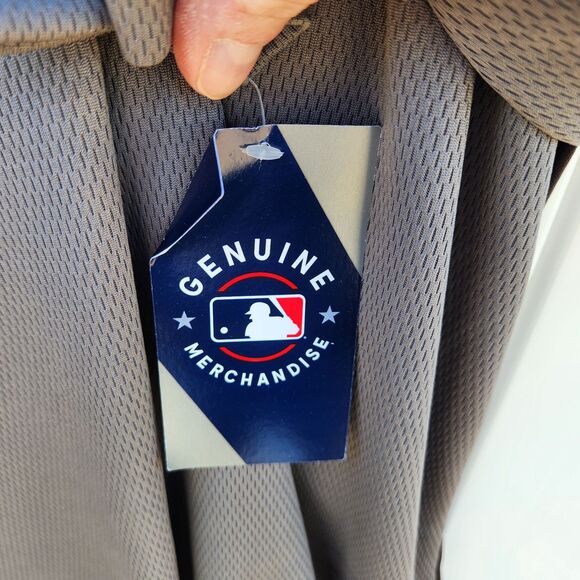 Majestic Los Angeles Dodgers 1/4 Zip Pullover Coolbase Shirt MLB Gray Sz L NEW - Picture 6 of 7